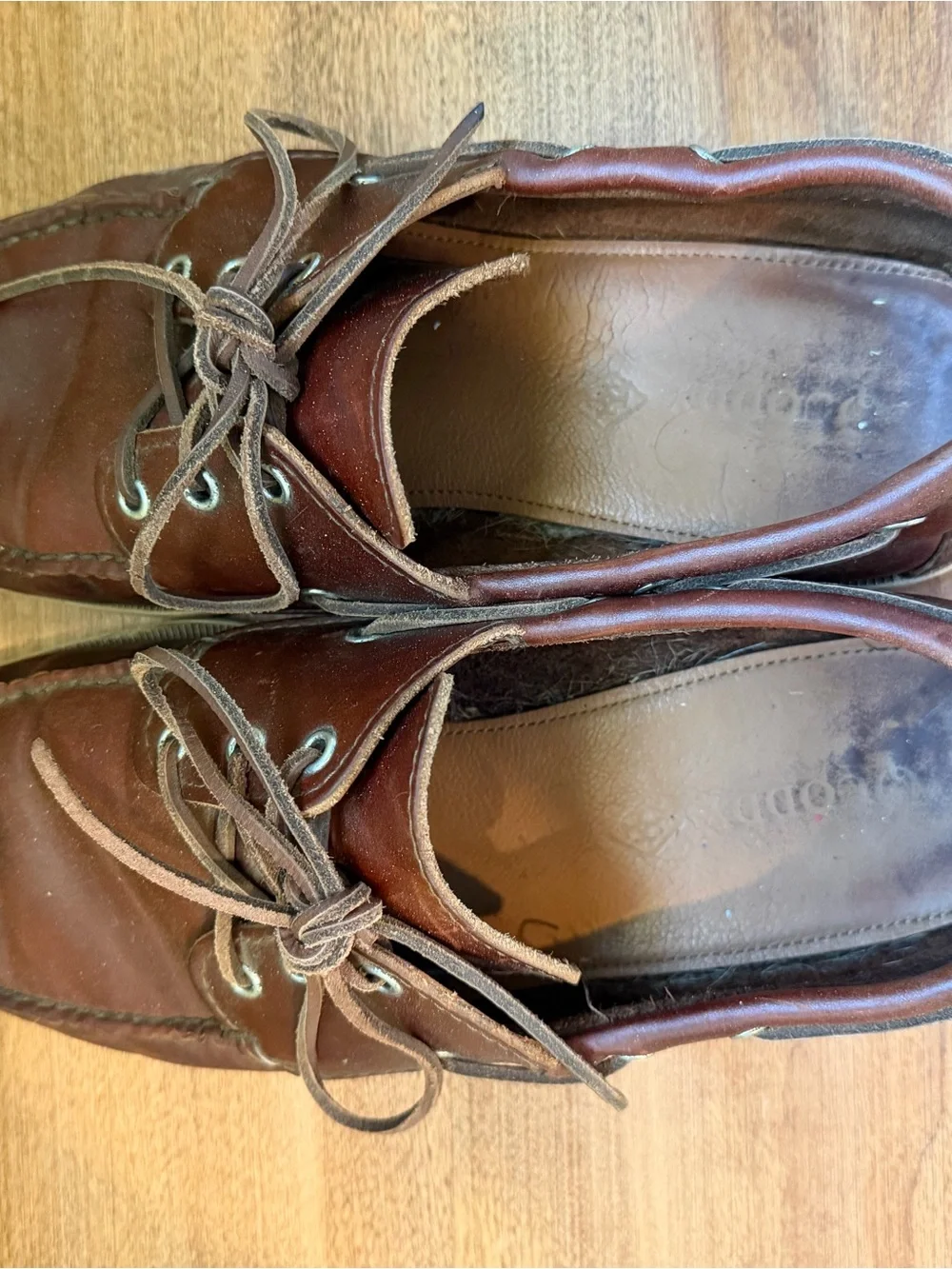 Quoddy Brown Leather Moc Toe Boat Shoes